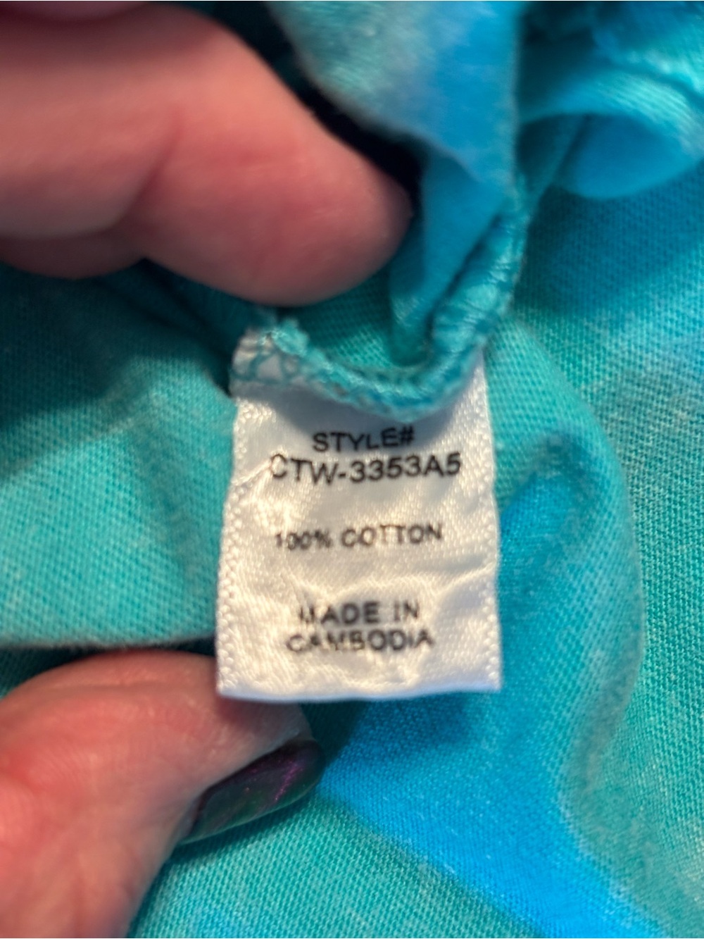 Zenana teal rounded hem short sleeve cropped top L/XL - Picture 4 of 4